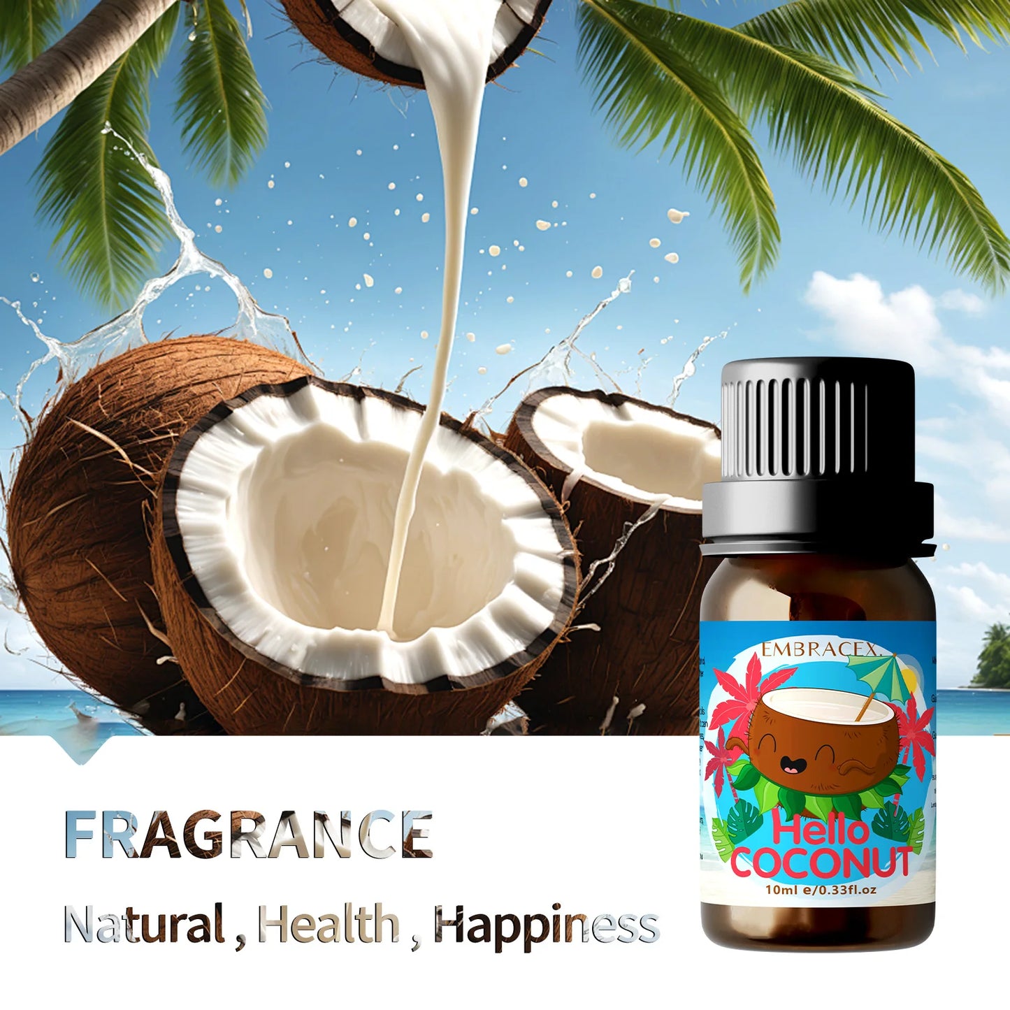10ml Coconut Essential Oils Summer Fragrance Coconut Perfume Coconut Parfum Long Lasting Perfume Candle Making For Women
