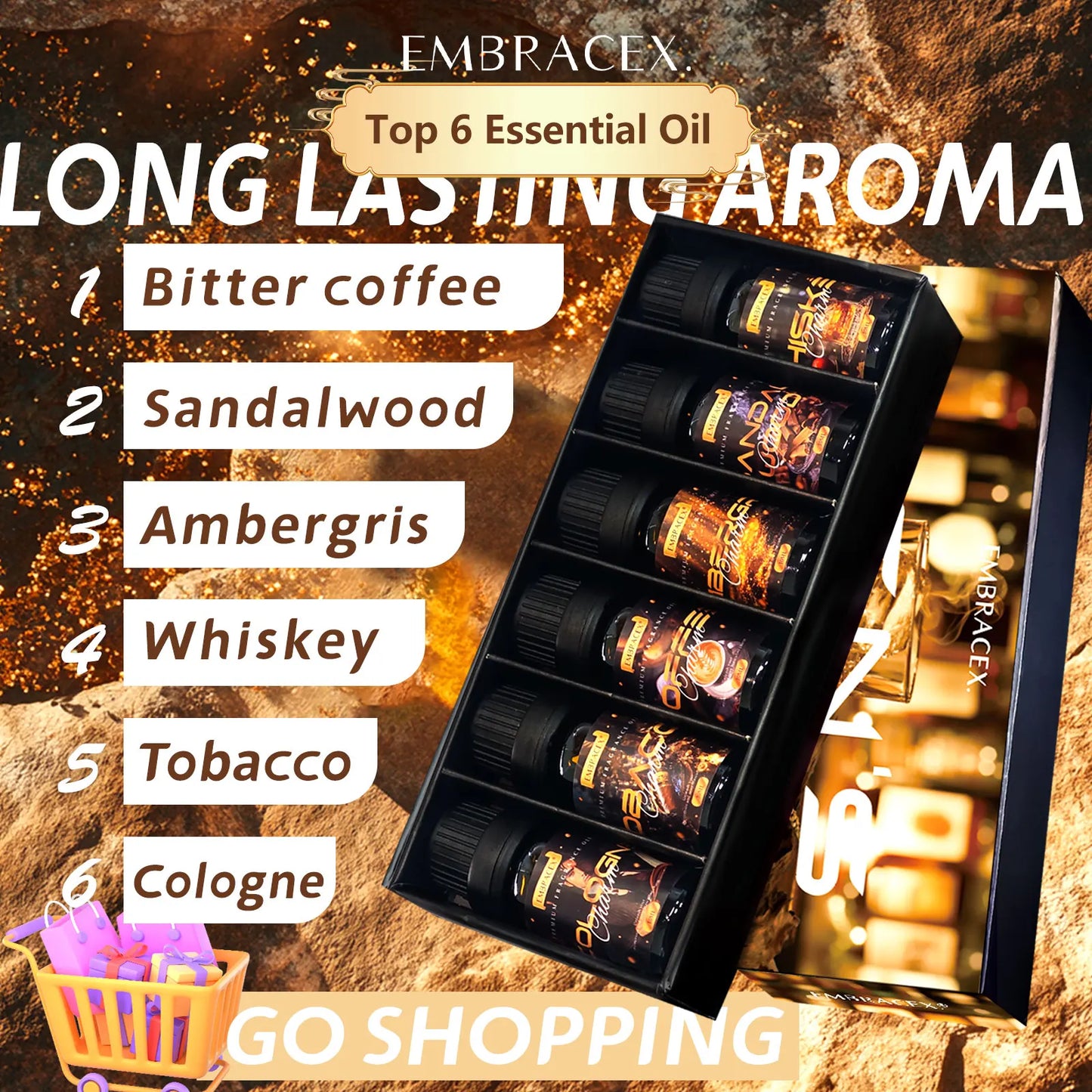 6PC/1PC Men essential oils Gifts Man Perfume Aromatherapy Essential Oils Lasting Perfumes Candles Making